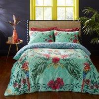 Matthew Williamson Paradise Parrot Pure Cotton Duvet Cover Bedding Set Green