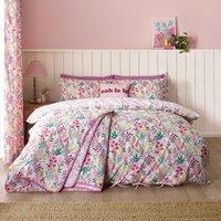 Catherine Lansfield Tilly Floral Reversible Duvet Cover Bedding Set Pink