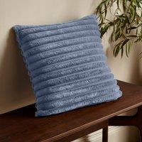 Catherine Lansfield Cosy Ribbed Soft Touch Velvet 45cm x 45cm Filled Cushion Lansfield Blue