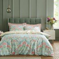 Royal Horticultural Society Art Deco Hydrangea Reversible Duvet Cover Bedding Set Green