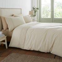 Catherine Lansfield Broderie Anglaise Easy Care Duvet Cover Bedding Set Cream