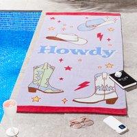 Sassy B Howdy Cowgirl Absorbent Beach Towel Lilac