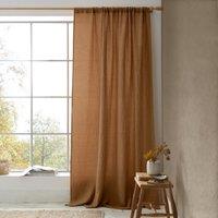 Pineapple Elephant Muscat Waffle Slot Top Ready Made Single Voile Curtain Caramel