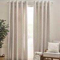 Catherine Lansfield Brooke Floral Ready Made Eyelet Curtains Natural