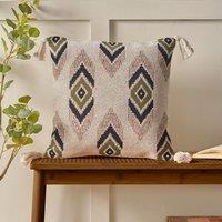 Pineapple Elephant Emir Ikat Tassel 45cm x 45cm Filled Cushion Olive Green