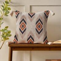 Pineapple Elephant Emir Ikat Tassel 45cm x 45cm Filled Cushion Caramel