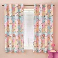 Catherine Lansfield Forever Together Reversible Ready Made Eyelet Curtains 66'' x 72'' Pastel
