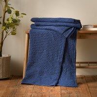 Pineapple Elephant Jaipur Waffle 150cm x 200cm Throw Navy Blue