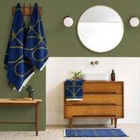 Orla Kiely Linear Stem Towel Navy Olive