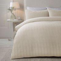 Serene Lindly Textured Waffle Duvet Cover Bedding Set Natural