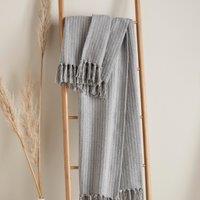 Drift Quinn Woven Stripe Throw Grey