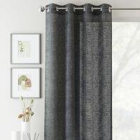 Crete Ready Made Single Voile Curtain Charcoal