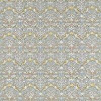 William Morris Strawberry Thief Embroidery Fabric Slate Blush
