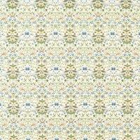 William Morris Strawberry Thief Embroidery Fabric Apple Blue
