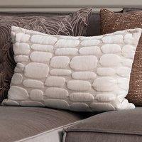 Voyage Maison Boulder Embroidered Velvet 40cm x 60cm Feather Filled Boudoir Quartz