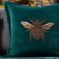 Voyage Maison Layla Embroidered Velvet Feather Filled Cushion 50cm x 50cm Teal