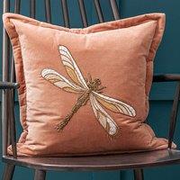 Voyage Maison Aria Embroidered Velvet Feather Filled Cushion 50cm x 50cm Pink