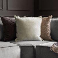 Voyage Maison Stitch Embroidered Velvet Feather Filled Cushion 50cm x 50cm Quartz