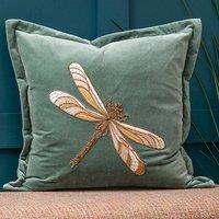 Voyage Maison Aria Embroidered Velvet Feather Filled Cushion 50cm x 50cm Teal