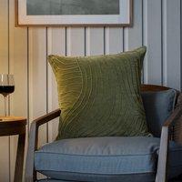 Voyage Maison Waterfall Embroidered Velvet Feather Filled Cushion 50cm x 50cm Sage
