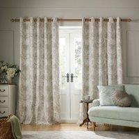 Laura Ashley Tuileries Ready Made Blackout Eyelet Curtains Dark Dove Grey
