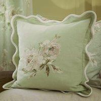 Sanderson Adele Floral Embroidered 45cm x 45cm Filled Cushion Sage