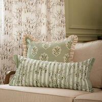 Sanderson Chinese Lanterns Embroidered 30cm x 65cm Filled Boudoir Sage