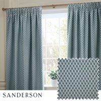 Sanderson Hutton Woven Jacquard Ready Made Pencil Pleat Curtains Blue