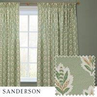 Sanderson Sessile Leaf Printed Ready Made Pencil Pleat Curtains Sage