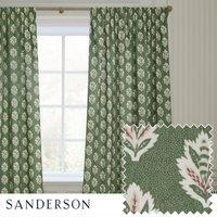 Sanderson Sessile Leaf Printed Ready Made Pencil Pleat Curtains Leaf Green