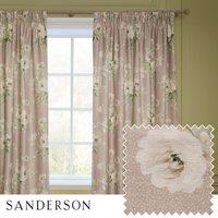 Sanderson Adele Floral Chenille Ready Made Pencil Pleat Curtains Rose