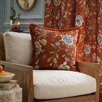 Sanderson Porcelain Garden Printed Chenille 50cm x 50cm Filled Cushion Rust