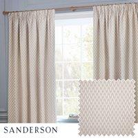 Sanderson Hutton Jacquard Ready Made Pencil Pleat Curtains Linen