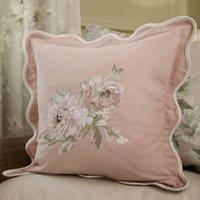 Sanderson Adele Floral Embroidered 45cm x 45cm Filled Cushion Rose