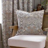 Morris & Co. Strawberry Thief Piped Jacquard 55cm x 55cm Filled Cushion Biscuit