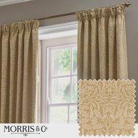 Morris & Co. Acorn Tonal Matt Jacquard Ready Made Pencil Pleat Curtains Gold