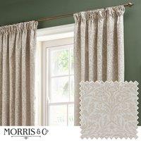 Morris & Co. Acorn Tonal Matt Jacquard Ready Made Pencil Pleat Curtains Ivory