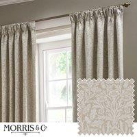 Morris & Co. Acorn Tonal Matt Jacquard Ready Made Pencil Pleat Curtains Linen