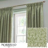 Morris & Co. Acorn Tonal Matt Jacquard Ready Made Pencil Pleat Curtains Sage
