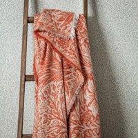 Morris & Co. Marigold Jacquard 130cm x 170cm Throw Russet