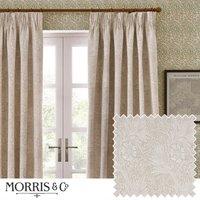 Morris & Co. Marigold Jacquard Floral Ready Made Pencil Pleat Curtains Stone