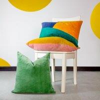 furn. Tanda Velvet 50cm x 50cm Filled Cushion Pink Ochre