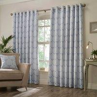 Paoletti Horto Botanical Ready Made Eyelet Curtains Blue
