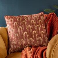 furn. Wisteria Velvet 50cm x 50cm Filled Cushion Sienna