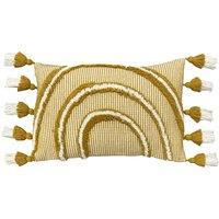 furn. Rainbow Tuft Tasselled 30cm x 50cm Filled Boudoir Ochre