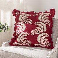 Paoletti Montrose Floral Printed 50cm x 50cm Filled Cushion Redcurrent