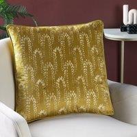 furn. Wisteria Velvet 50cm x 50cm Filled Cushion Chartreuse