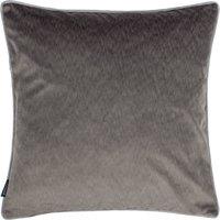 Paoletti Torto Velvet Piped 50cm x 50cm Filled Cushion Charcoal Silver