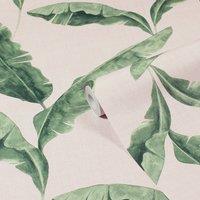 furn. Plantain Easy to apply Wallpaper Teal Blush