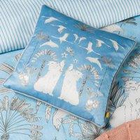 furn. Colony Palm Botanical 43cm x 43cm Filled Cushion Blue